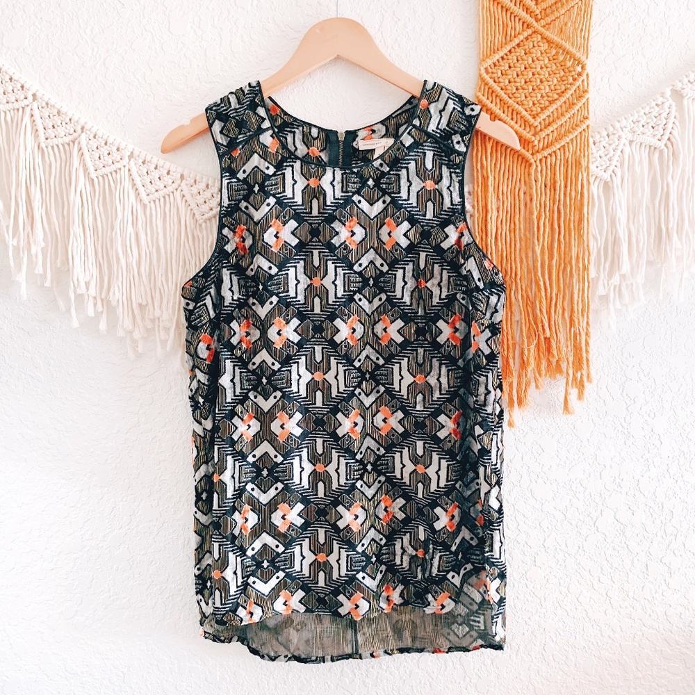 Meadow Rue Velvet Shimmered Design Tank